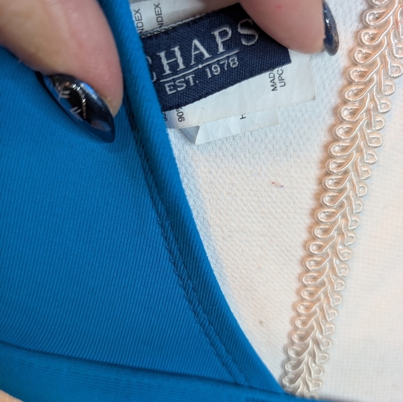 Chaps Blue Ruffle Halter Bikini Top & Bottom SZ 6 - Picture 11 of 16